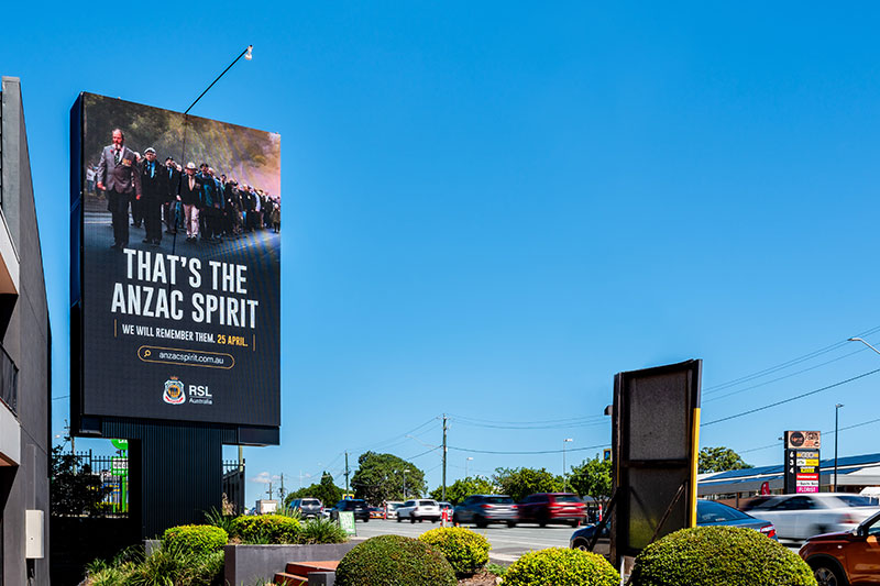 An RSL billboard on display in Brisbane.