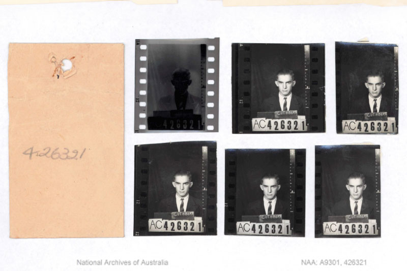 Enlistment images of Oliver Cuthbert when he joined the Air Force on the 20th of June 1942.